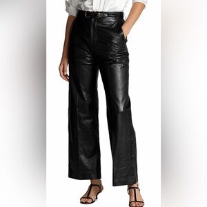 Ralph Lauren Vintage - Black Leather Flare Pants - Genuine Lamb - 4 fits like 2